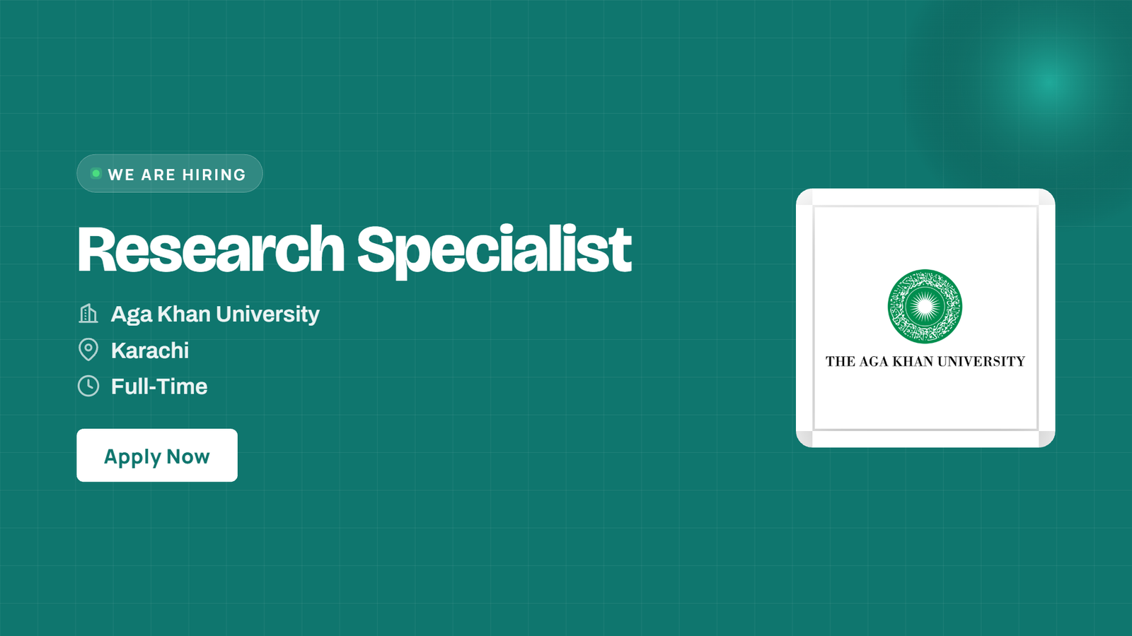 Aga Khan University Jobs 2026 - Research Specialist in Karachi
