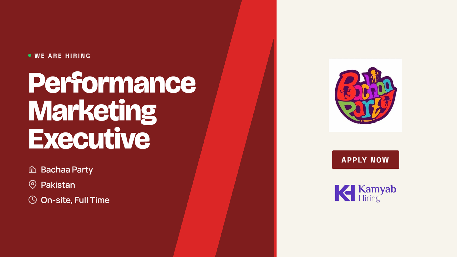 Bachaa Party Jobs 2026 - Performance Marketing Executive in Karachi