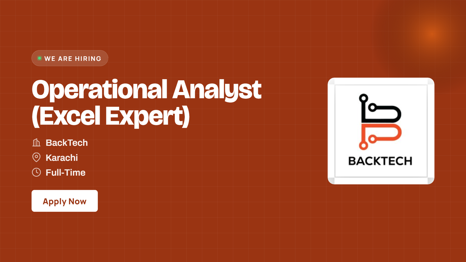 BackTech Jobs 2026 - Operational Analyst (Excel Expert) in Karachi