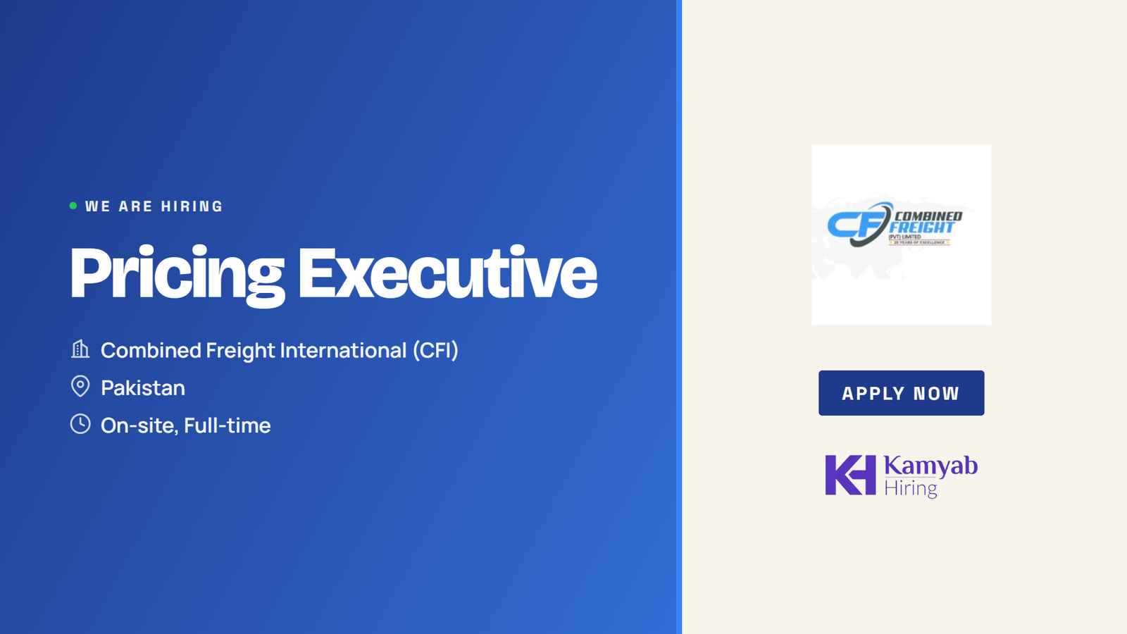 Combined Freight International Jobs 2026 - Pricing Executive