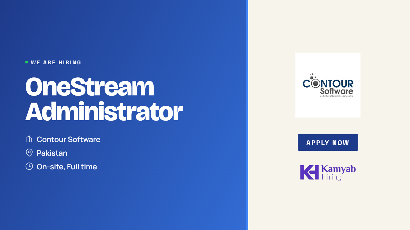 Contour Software Jobs 2026 - OneStream Administrator