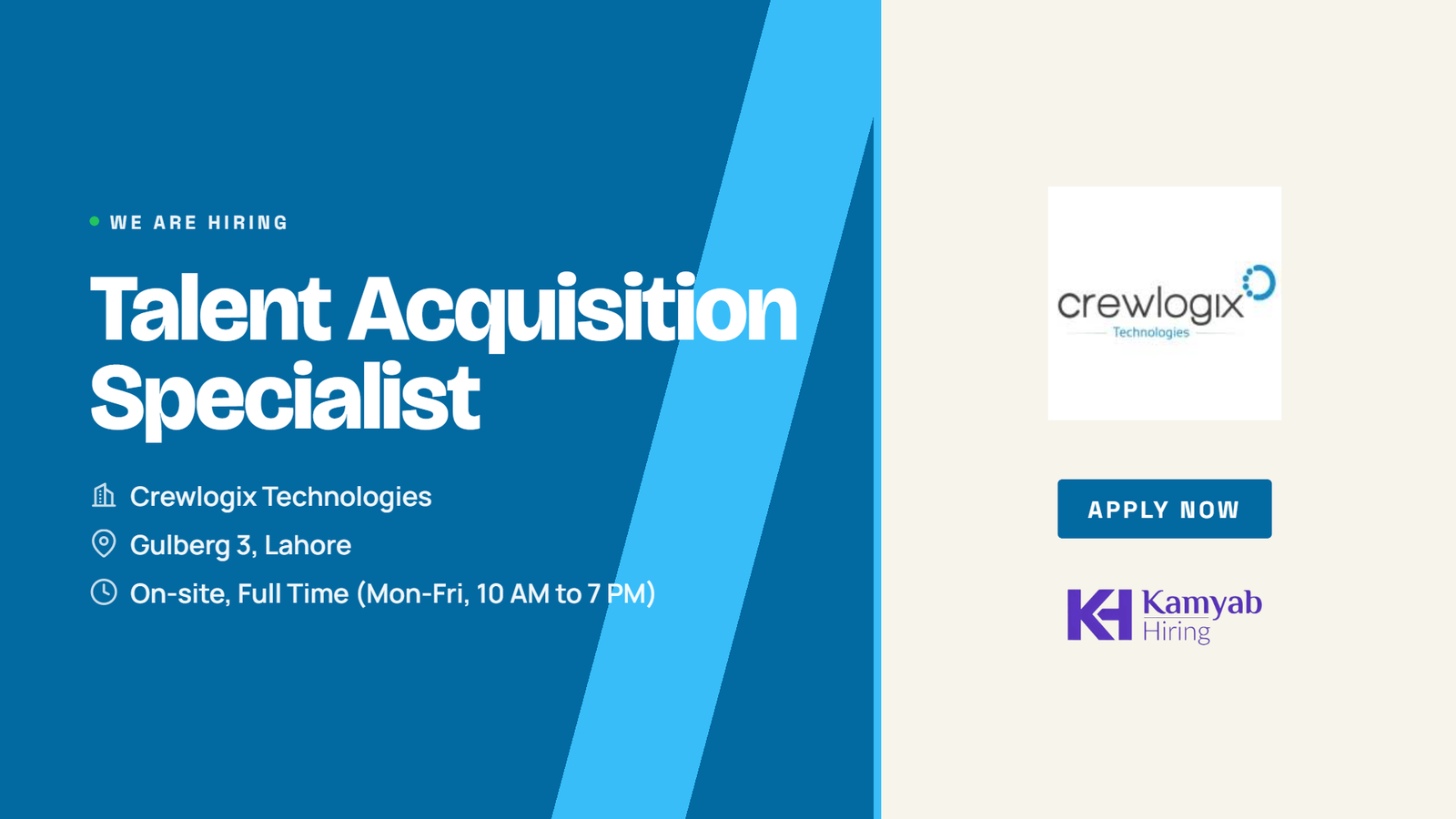 Crewlogix Jobs 2026 - Talent Acquisition Specialist in Lahore