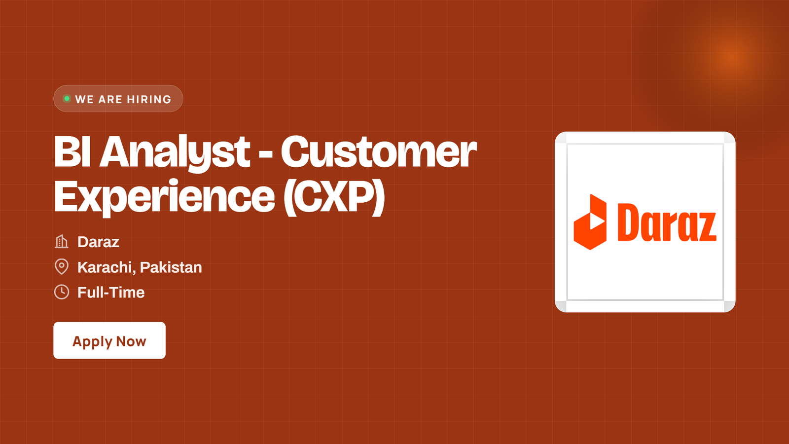 Daraz Jobs 2026 - BI Analyst (CXP) in Karachi
