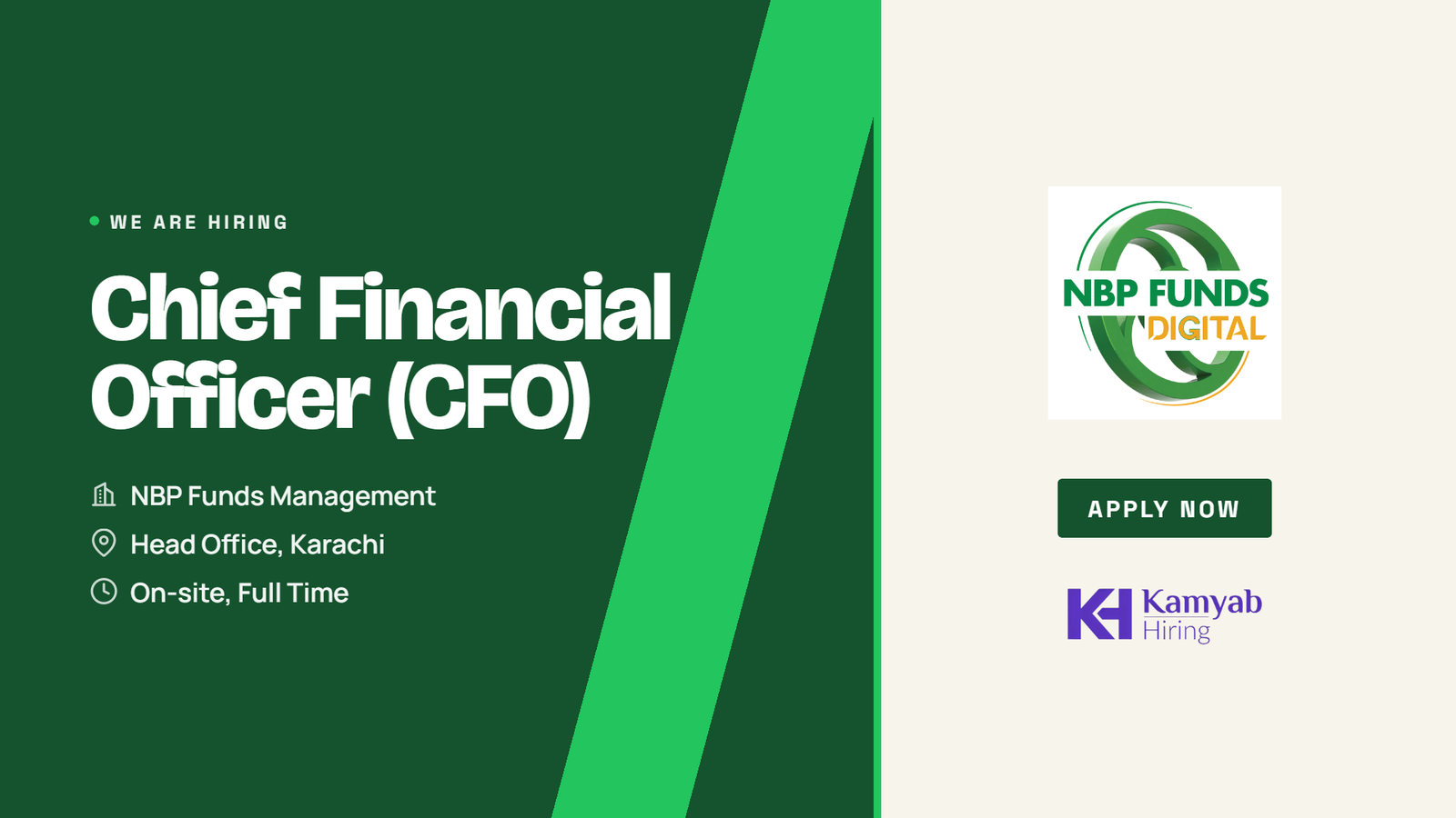 NBP Funds Jobs 2026 - Chief Financial Officer (CFO) in Karachi