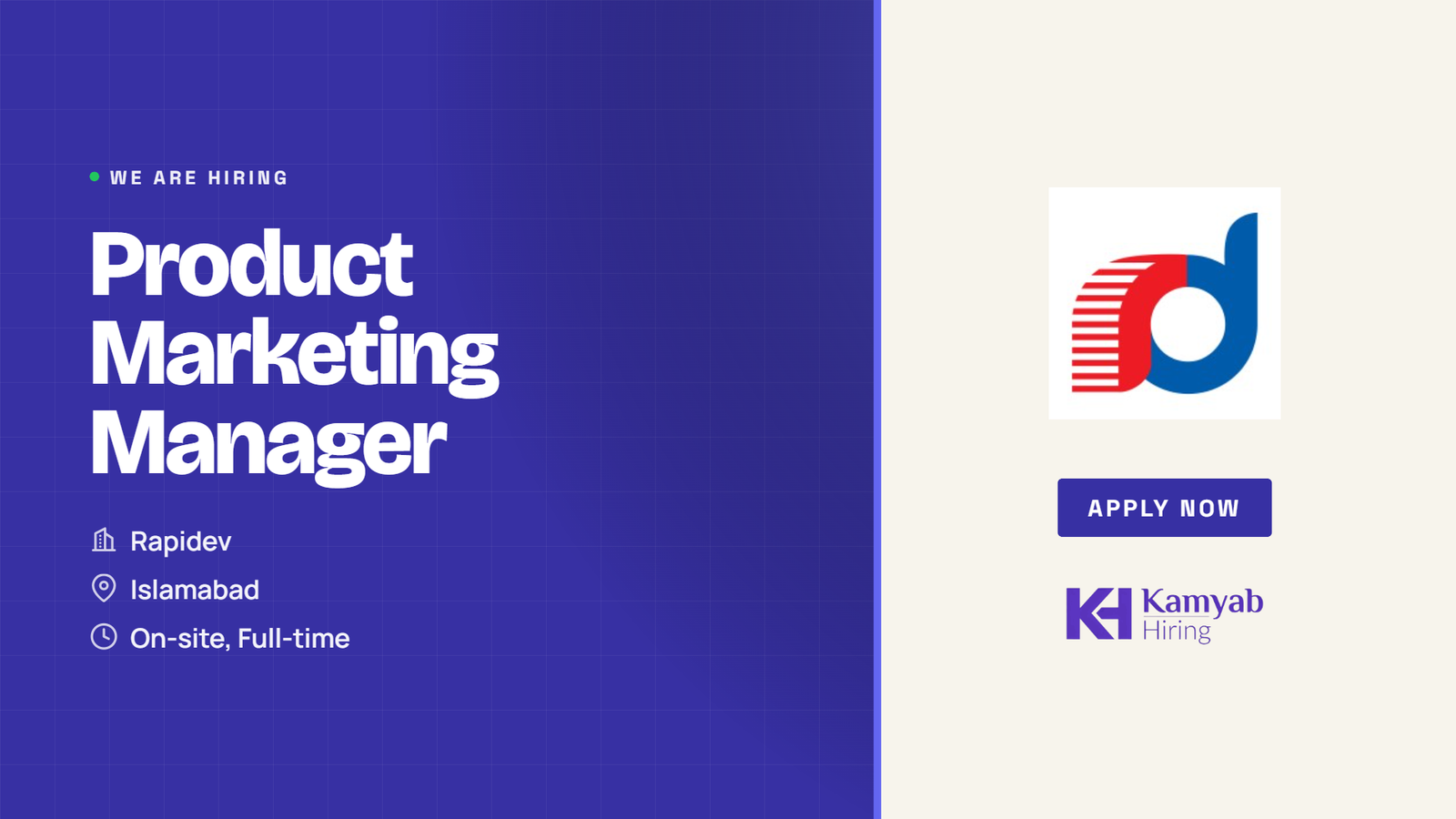 Rapidev Jobs 2026 - Product Marketing Manager in Islamabad